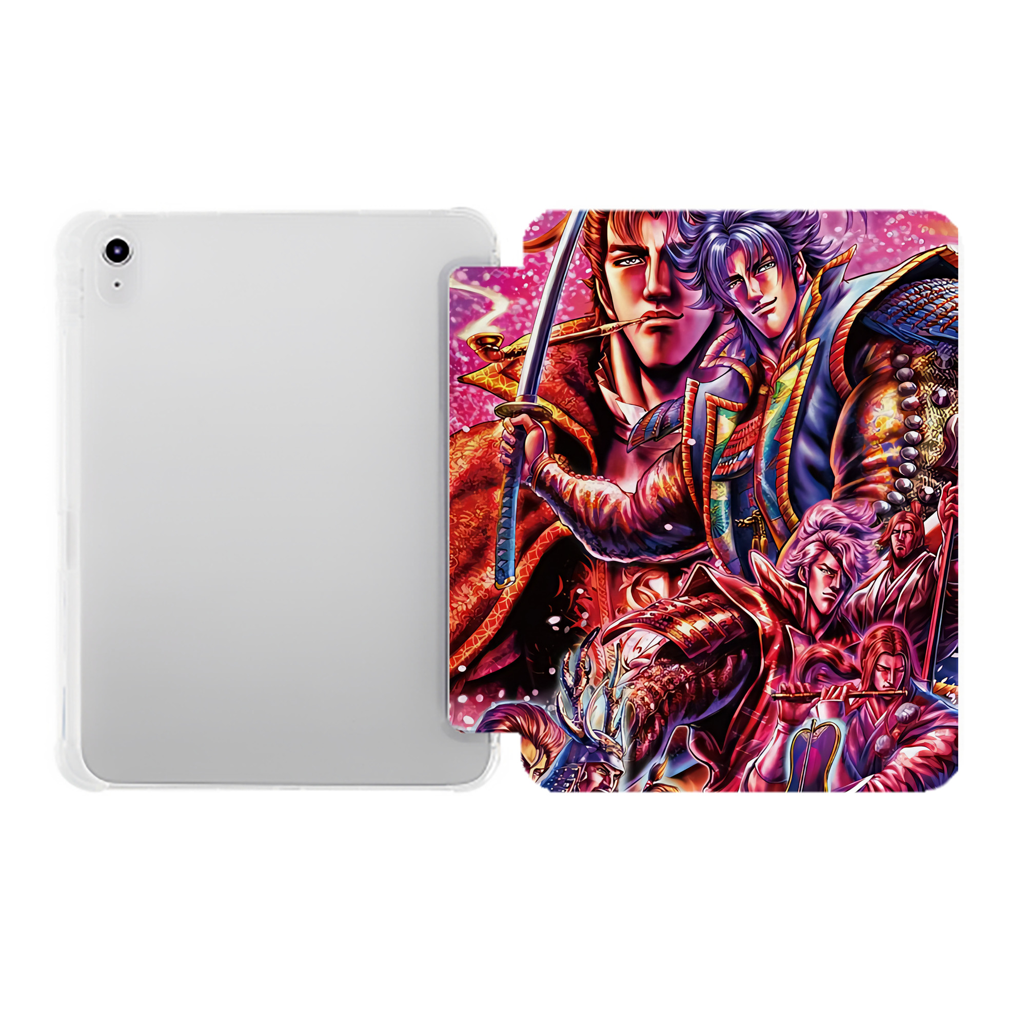 （画像用） 北斗の拳 Fist of the North Star IPad ケース ペン収納付き 三つ折りスタンド PUレザー×シリコン 対応機種9.5/10.5/10.9インチ